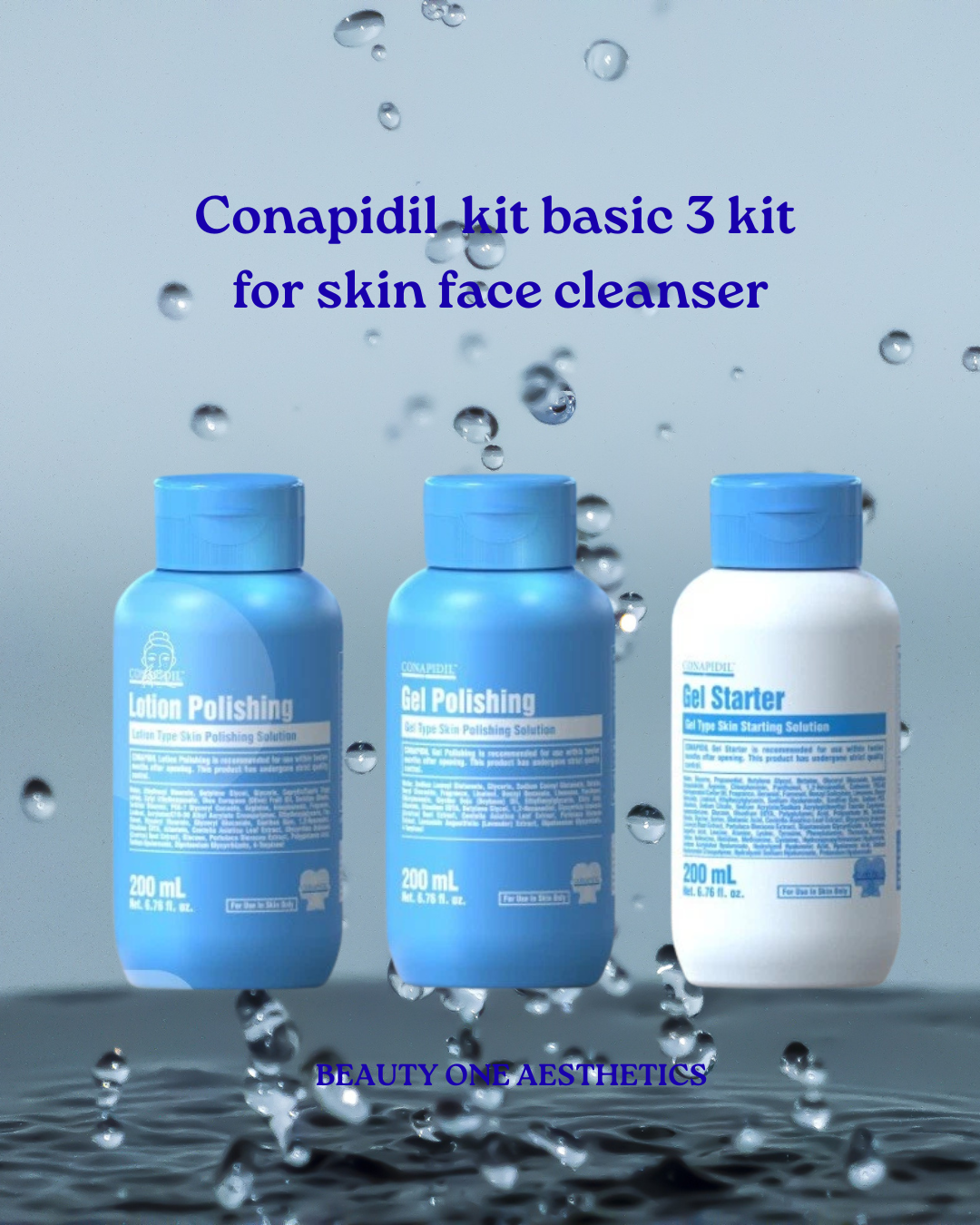 Conapidil basic 3 kit for skin face cleanser