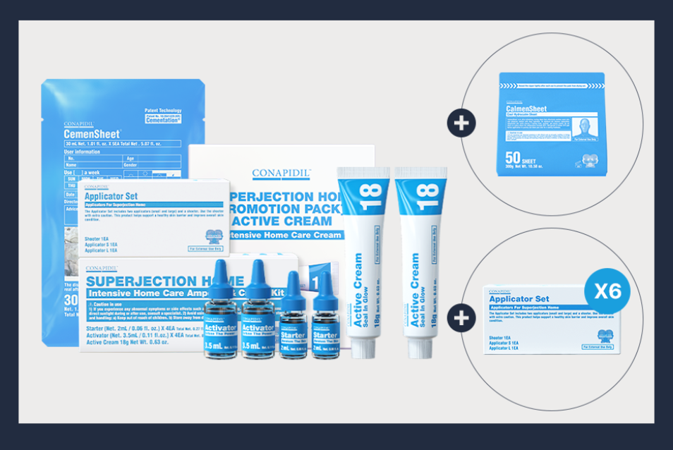 CONAPIDIL Superjection Kit 2 Activators+2 Starters+Applicator Set+Active Cream