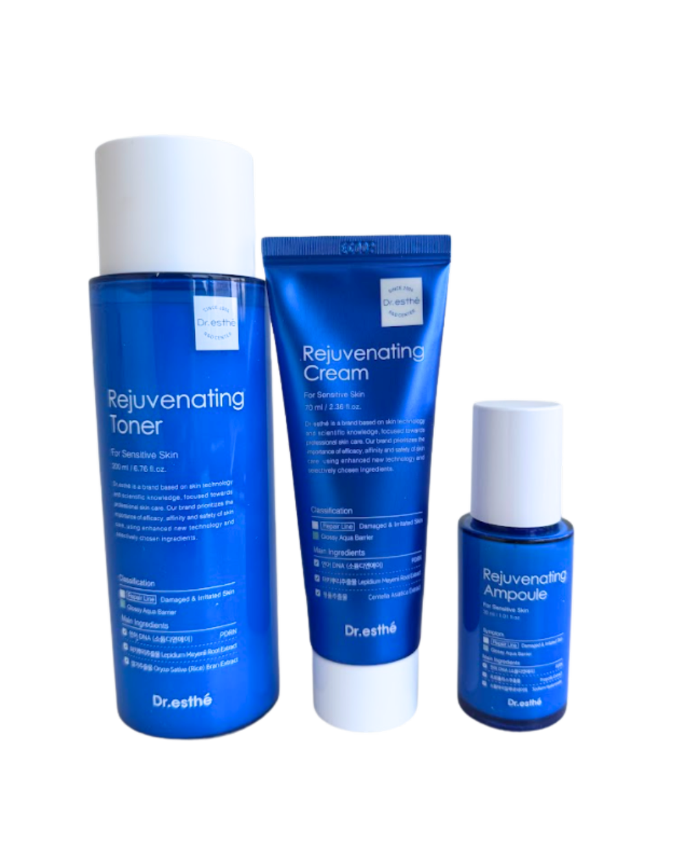 Dr. Esthé Rejuvenating PDRN Trio Set (Toner, Ampoule, Cream)