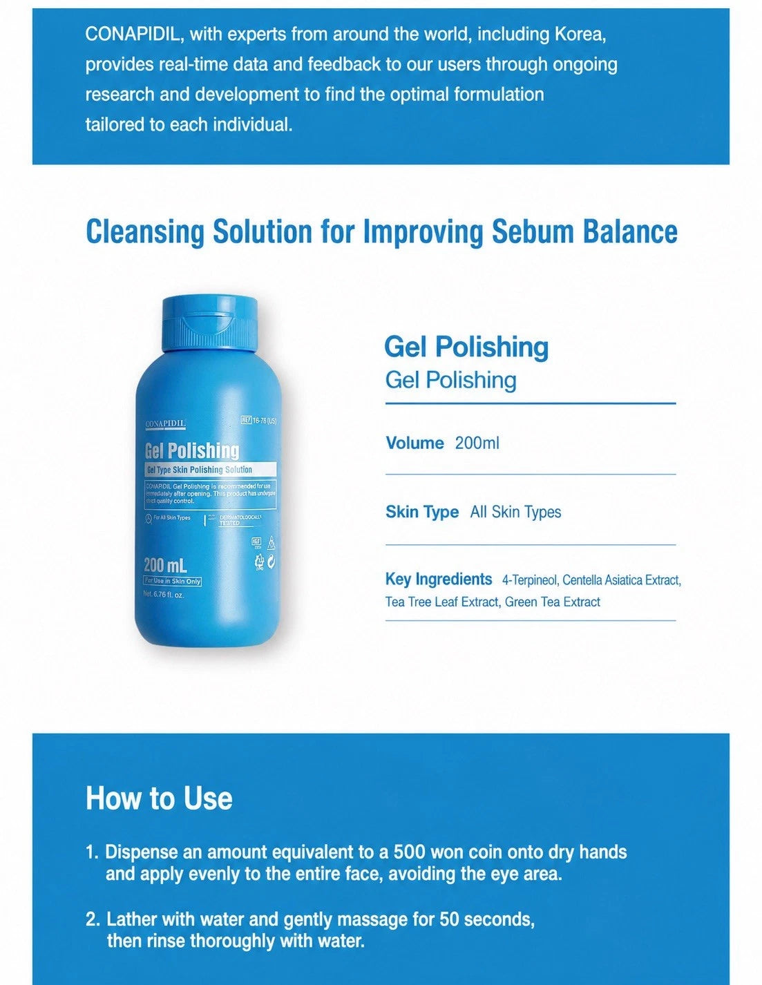 CONAPIDIL Gel Polishing Cleanser 200ml